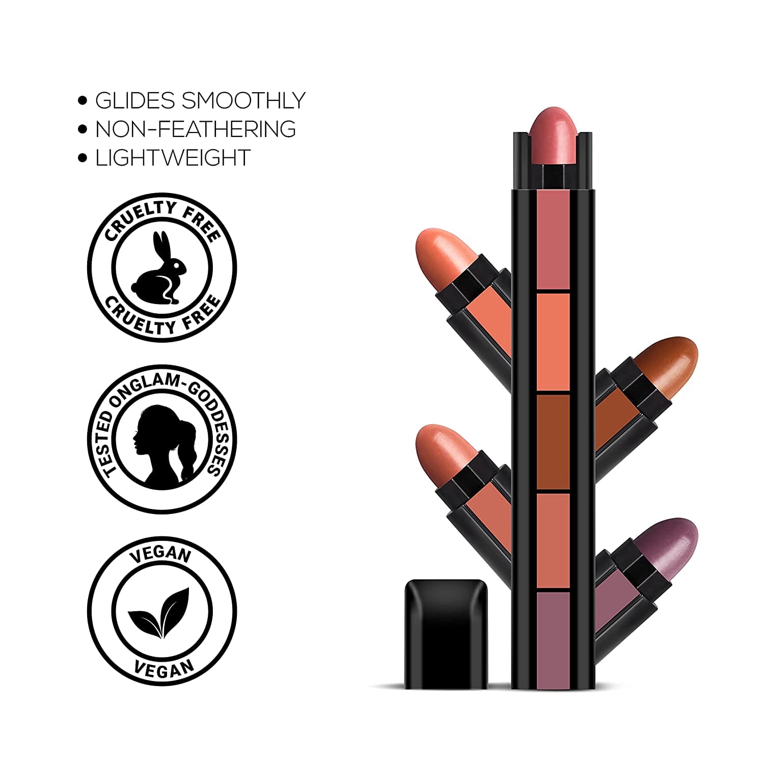RENEE - FAB 5 Matte Finish 5 in 1 Lipstick - (Fab 5 Nude)