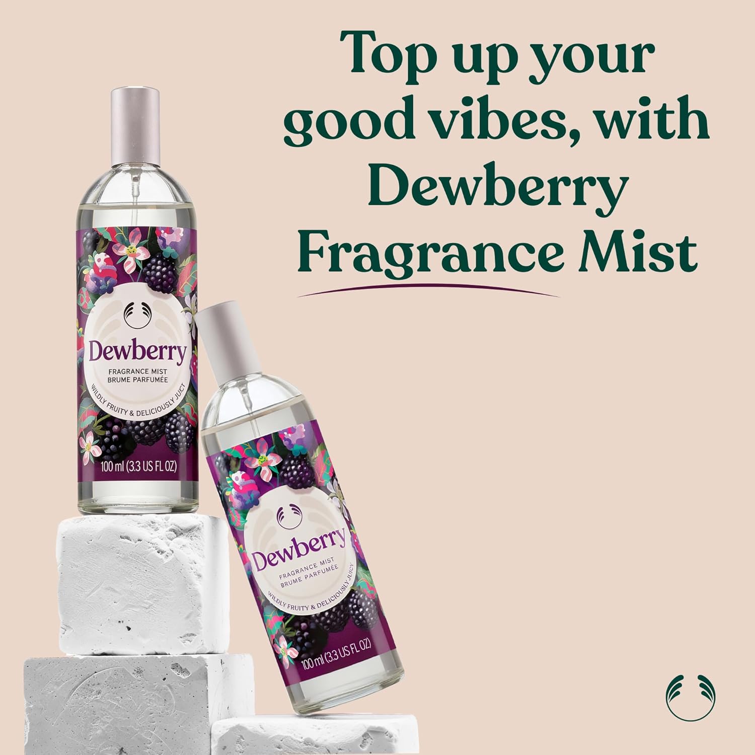The Body Shop Dewberry Fragrance Mist | Refreshing & Fruity Body Spray with Notes of Jasmine and White Lily | Vegan, 100 ml / 3.3 oz