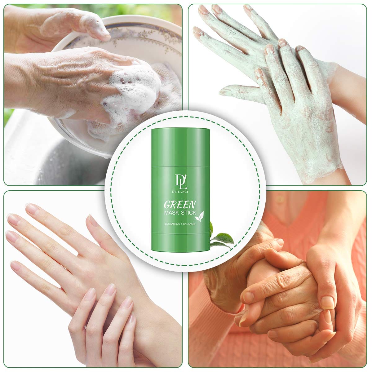 Delanci - Green Mask Stick For Face Green Tea Purifying Clay Stick Mask - 40g