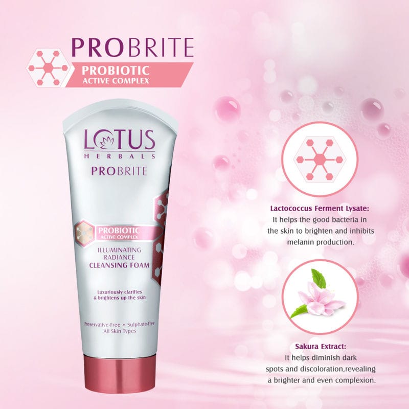 Lotus Herbals - Probrite Illuminating Radiance Cleansing Foam (100g)