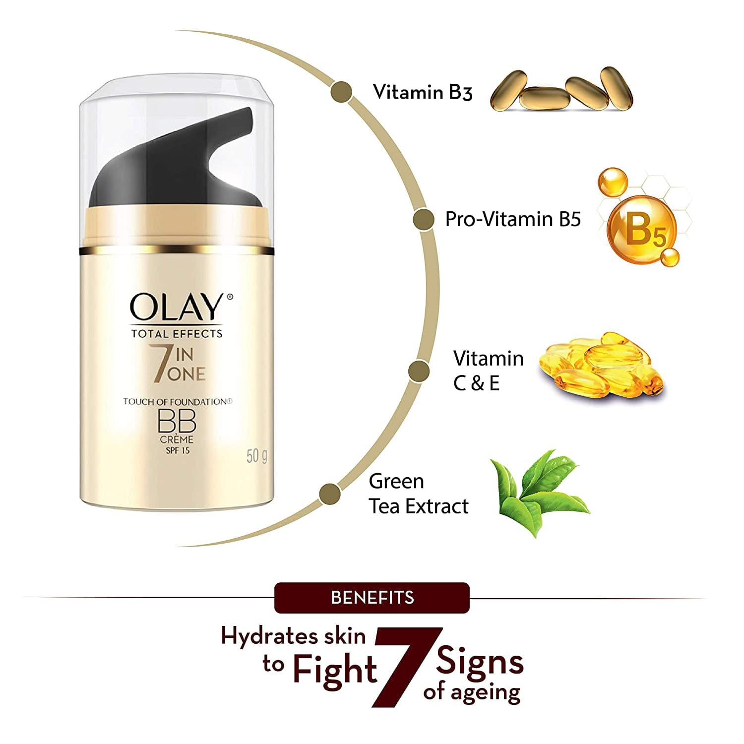 Olay - Total Effects BB Creme Spf 15 Touch Of Foundation Day Spf 15 (50g)