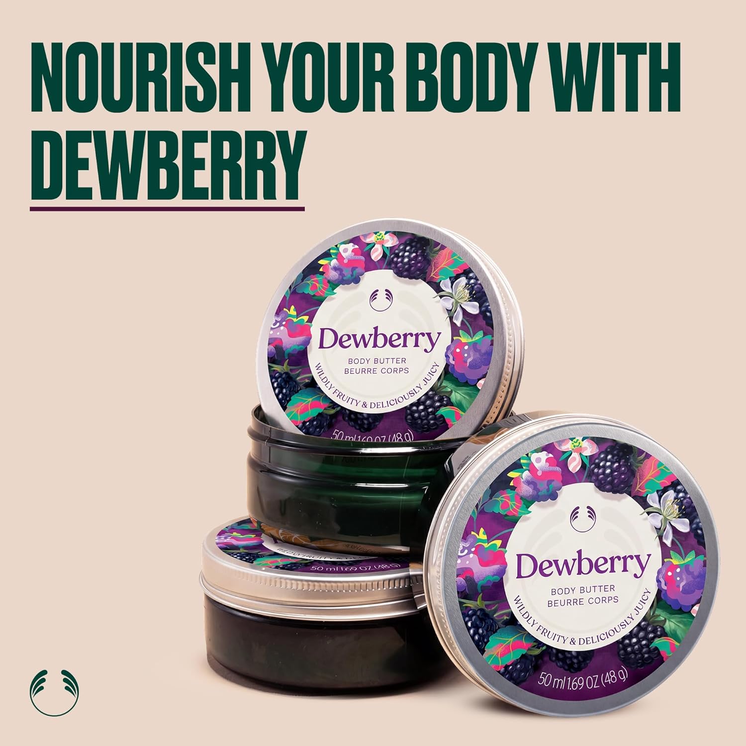 The Body Shop Dewberry Body Butter | 96hr Hydration with Rich Shea Butter for Dry Skin | for All Skin Types, Fruity Floral Scent, Vegan, 200 ml / 6.75 oz