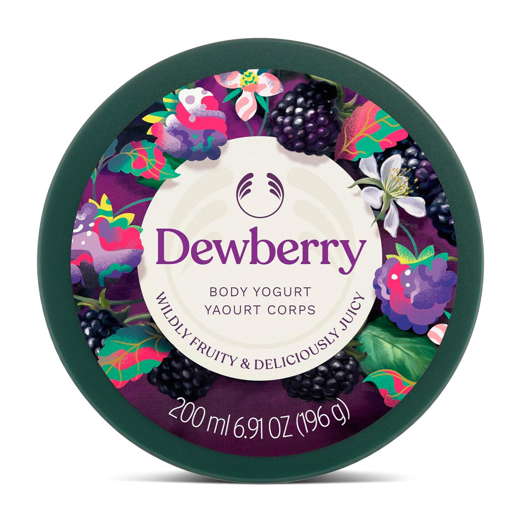 The Body Shop Dewberry Body Yogurt | 48hr Hydrating Moisturizer for Dry Skin | Fruity Scent, Lightweight, Vegan, 200 ml