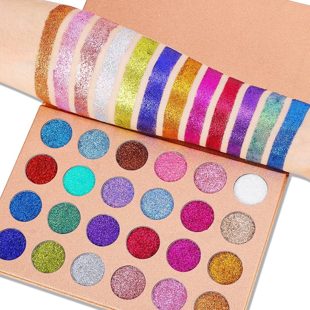 Delanci - Pressed Chunky Glitter Eyeshadow Palette 24 Color