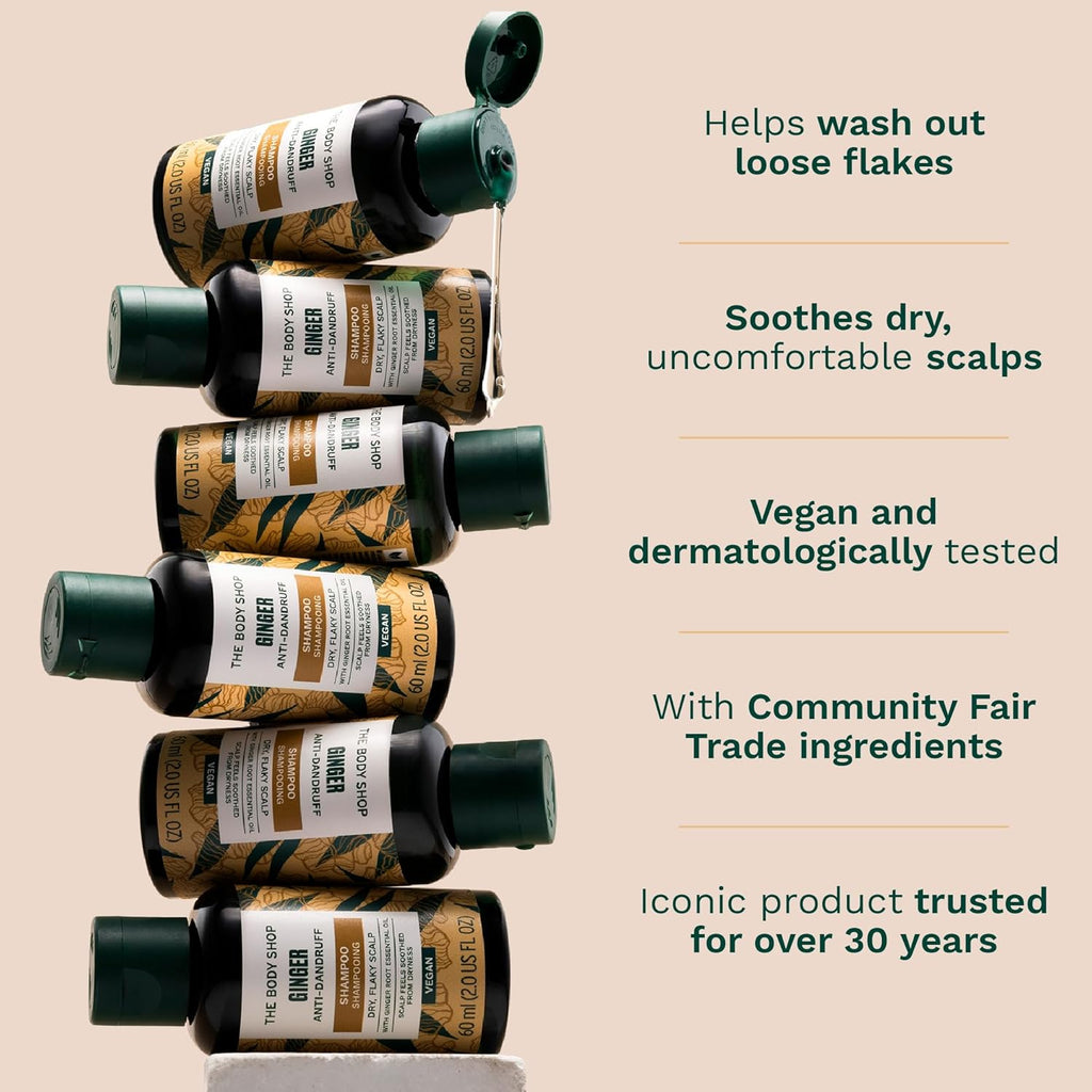 The Body Shop Ginger Scalp Care Shampoo – For Dry, Flaky Scalp – With Vegan Silk Protein – 250ml