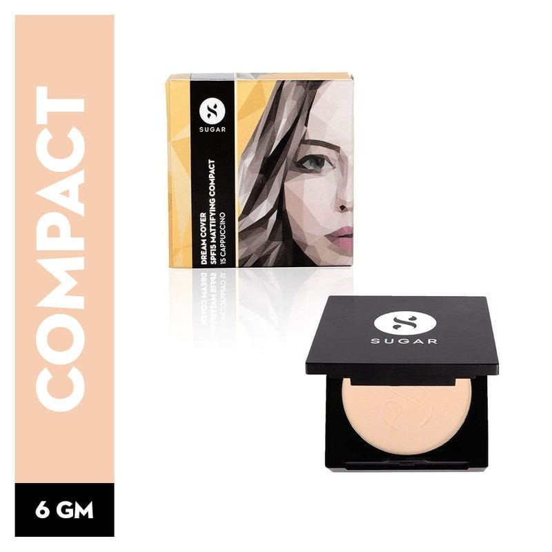 SUGAR - Dream Cover SPF15 Mattifying Compact - 15 Cappuccino (6g)
