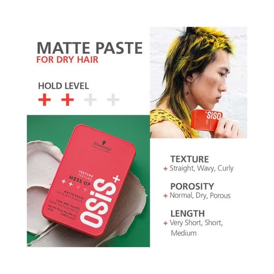 SCHWARZKOPF PROFESSIONAL - OSIS+ MESS UP MATTE HAIR FIXER (100mL)