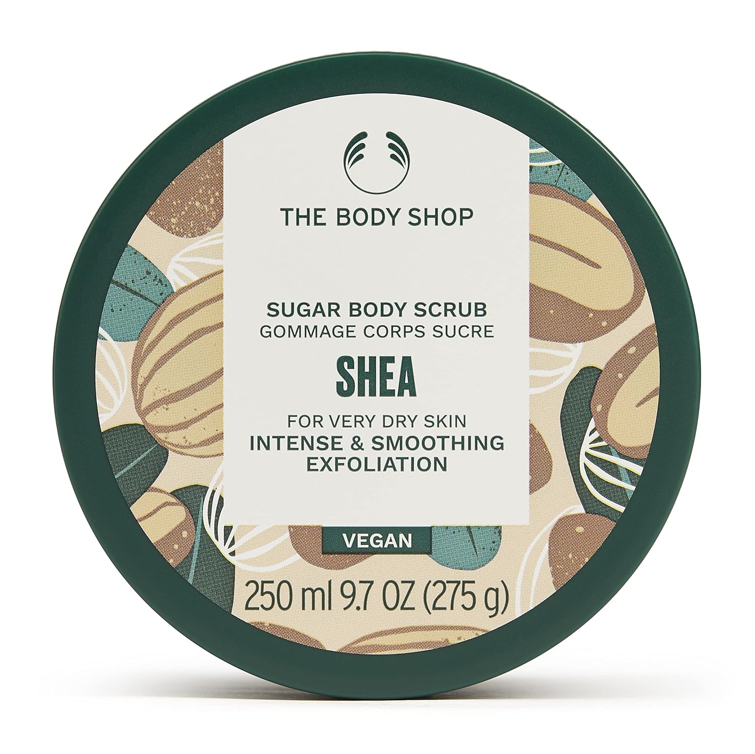 The Body Shop Shea Exfoliating Sugar Body Scrub – Intense and Smoothing Exfoliation for Dry Skin – Vegan – 9.7 oz