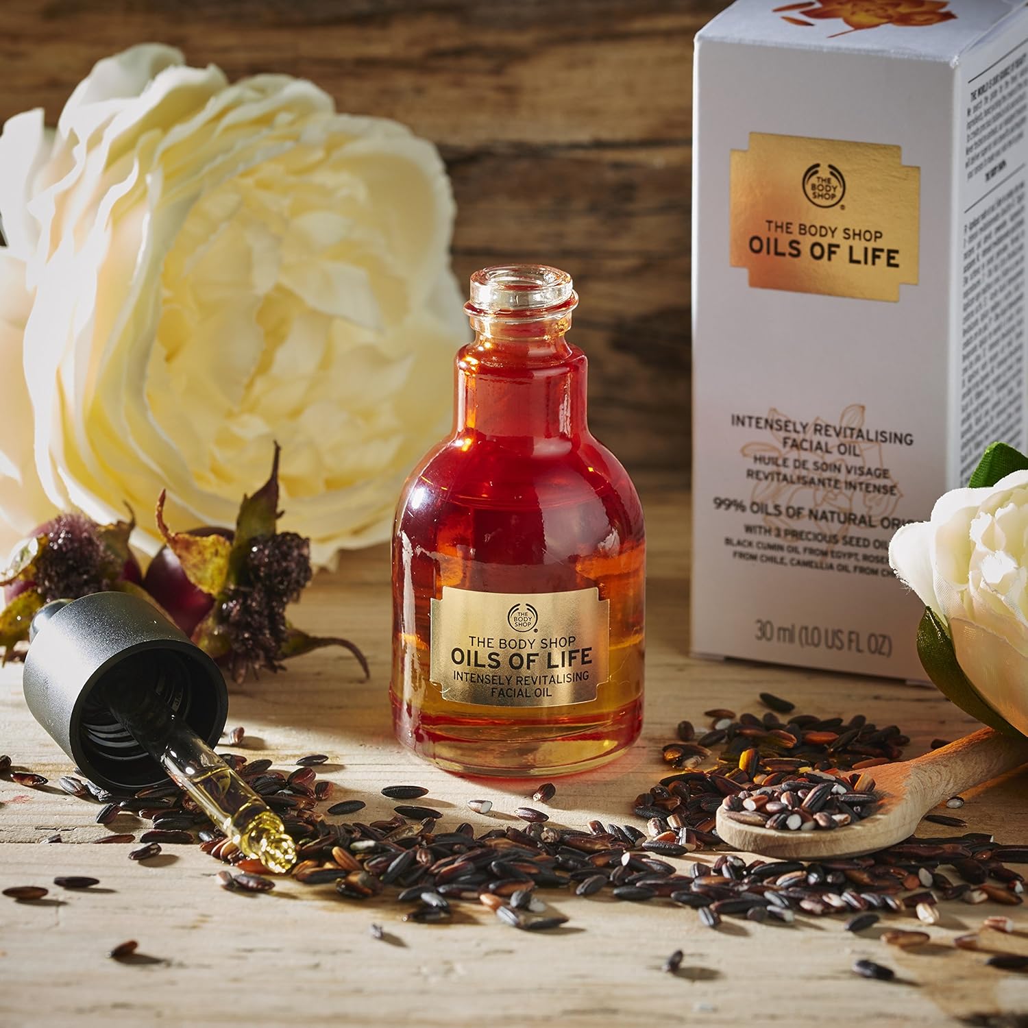 The Body Shop Oils Of Life Intensely Revitalizing Facial Oil, 1 Fl Oz (Vegan)