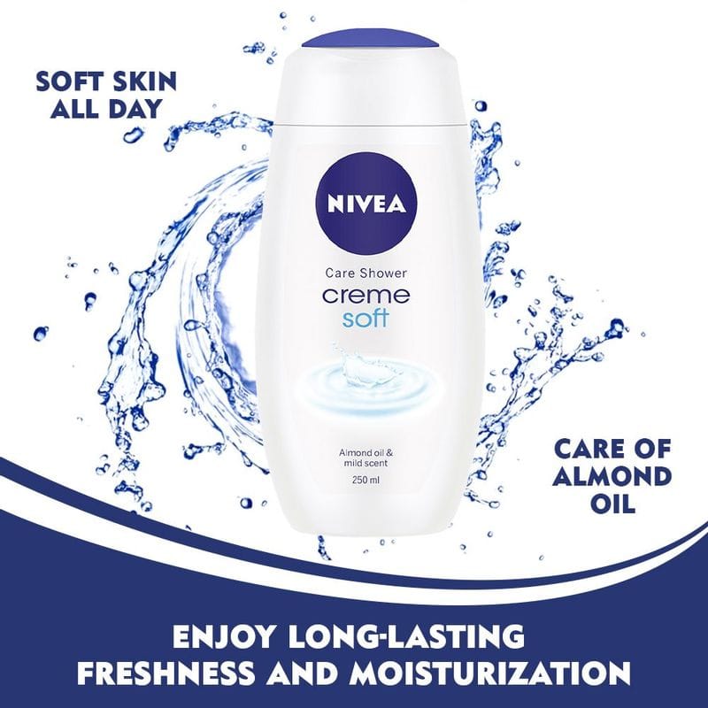 NIVEA Women Body Wash, Crème Soft Shower Gel, with Almond Oil for Soft Skin (250ml)