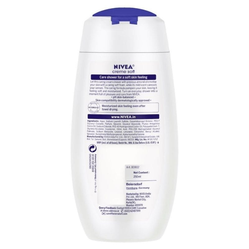 NIVEA Women Body Wash, Crème Soft Shower Gel, with Almond Oil for Soft Skin (250ml)