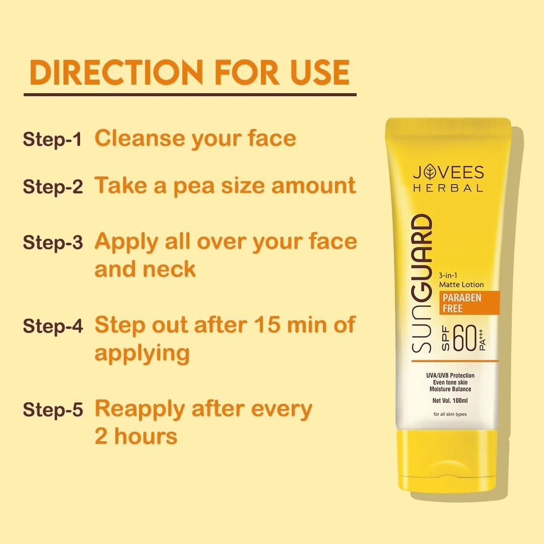 Jovees - Sun Guard 3 In 1 Matte Lotion SPF 60 PA +++ (100ML)