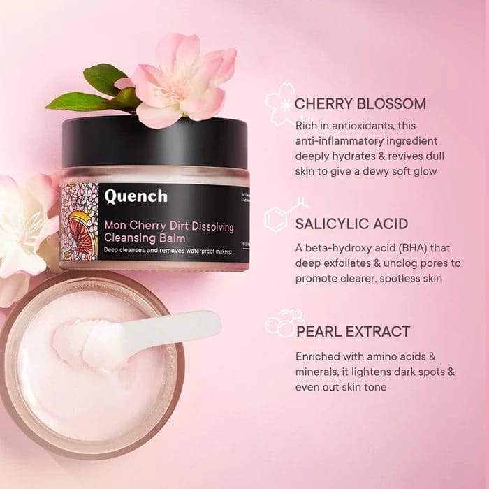 Quench - Dirt Dissolving Cleansing Balm With Cherry Blossom Radiance (50ml)