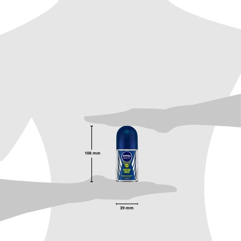 NIVEA Men Deodorant Roll On, Fresh Power, 48h Long lasting Freshness with Fresh Musk Scent (50ml)