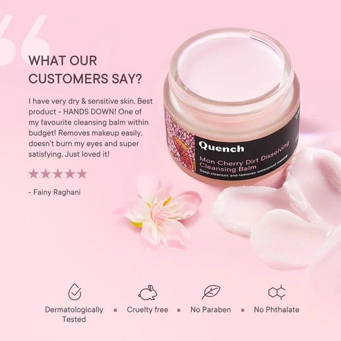 Quench - Dirt Dissolving Cleansing Balm With Cherry Blossom Radiance (50ml)