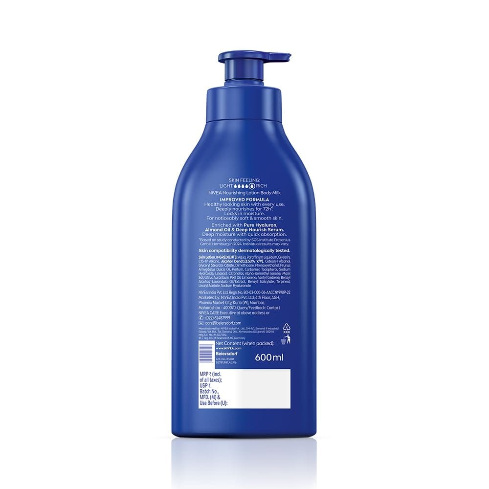 Nivea - Nourishing Lotion Body Milk 72h Moisture Intense Care (600ML)