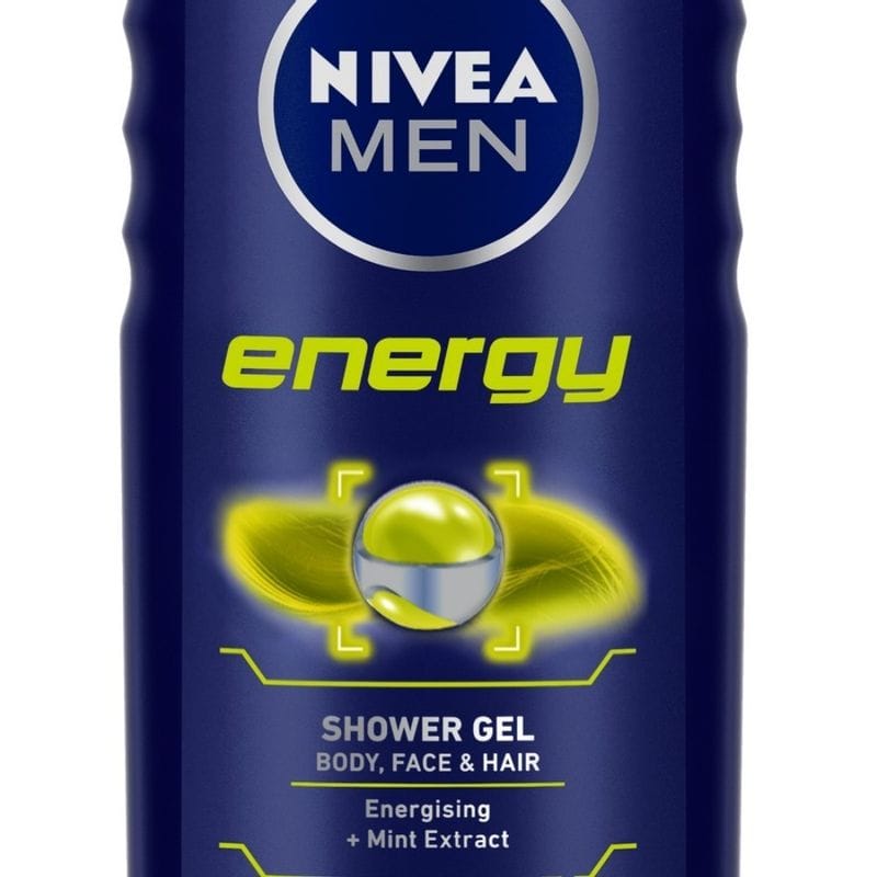 NIVEA Men Body Wash, Energy with Mint Extracts, Shower Gel for Body, Face & Hair (250ml)