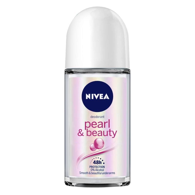 NIVEA Women Deodorant Roll On, Pearl & Beauty, for Smooth & Beautiful Underarms, 48h Protection (50ml)