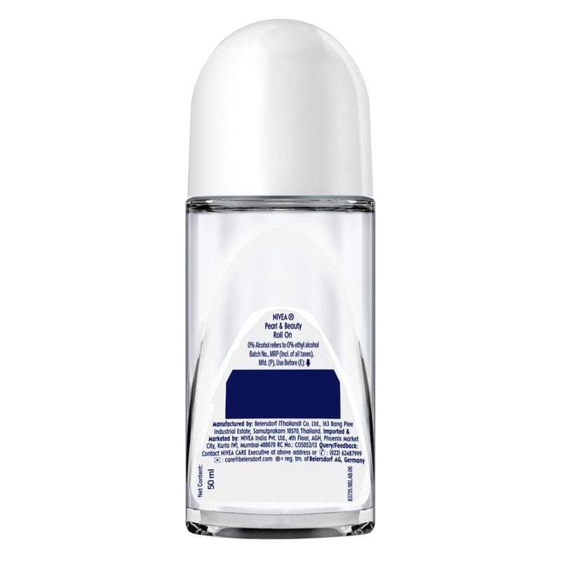 NIVEA Women Deodorant Roll On, Pearl & Beauty, for Smooth & Beautiful Underarms, 48h Protection (50ml)