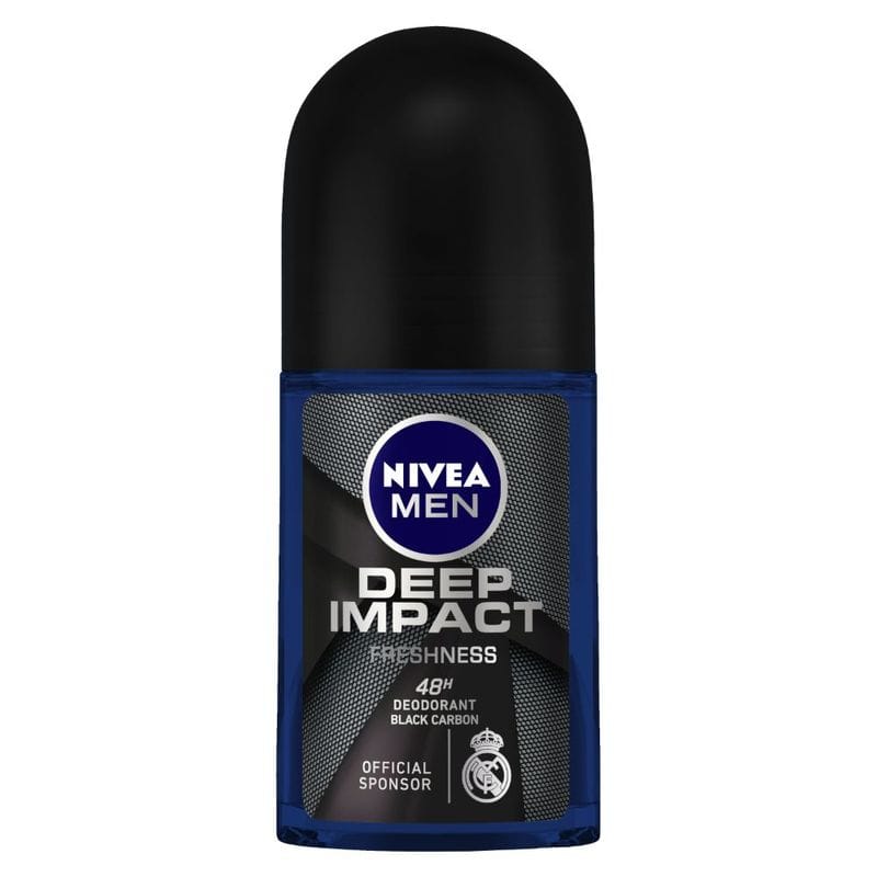 NIVEA - Men Deodorant Roll On, Deep Impact Freshness, 48 h Anti Perspirant Freshness (50mL)