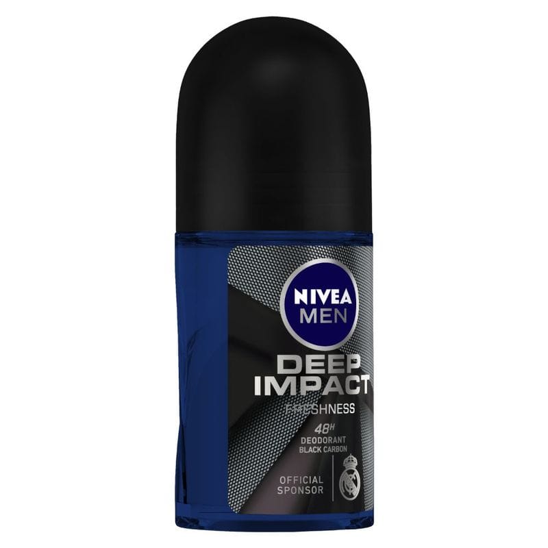 NIVEA - Men Deodorant Roll On, Deep Impact Freshness, 48 h Anti Perspirant Freshness (50mL)