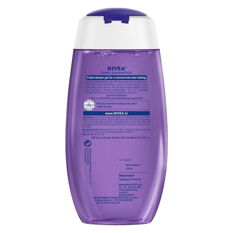 NIVEA - Body Wash, Fresh Powerfruit Shower Gel, with Antioxidants & Blueberry Scent (250ML)