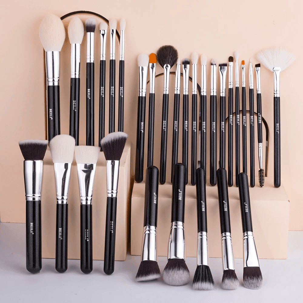 Beili - Black Makeup Brushes Set (30Pcs) With Fan
