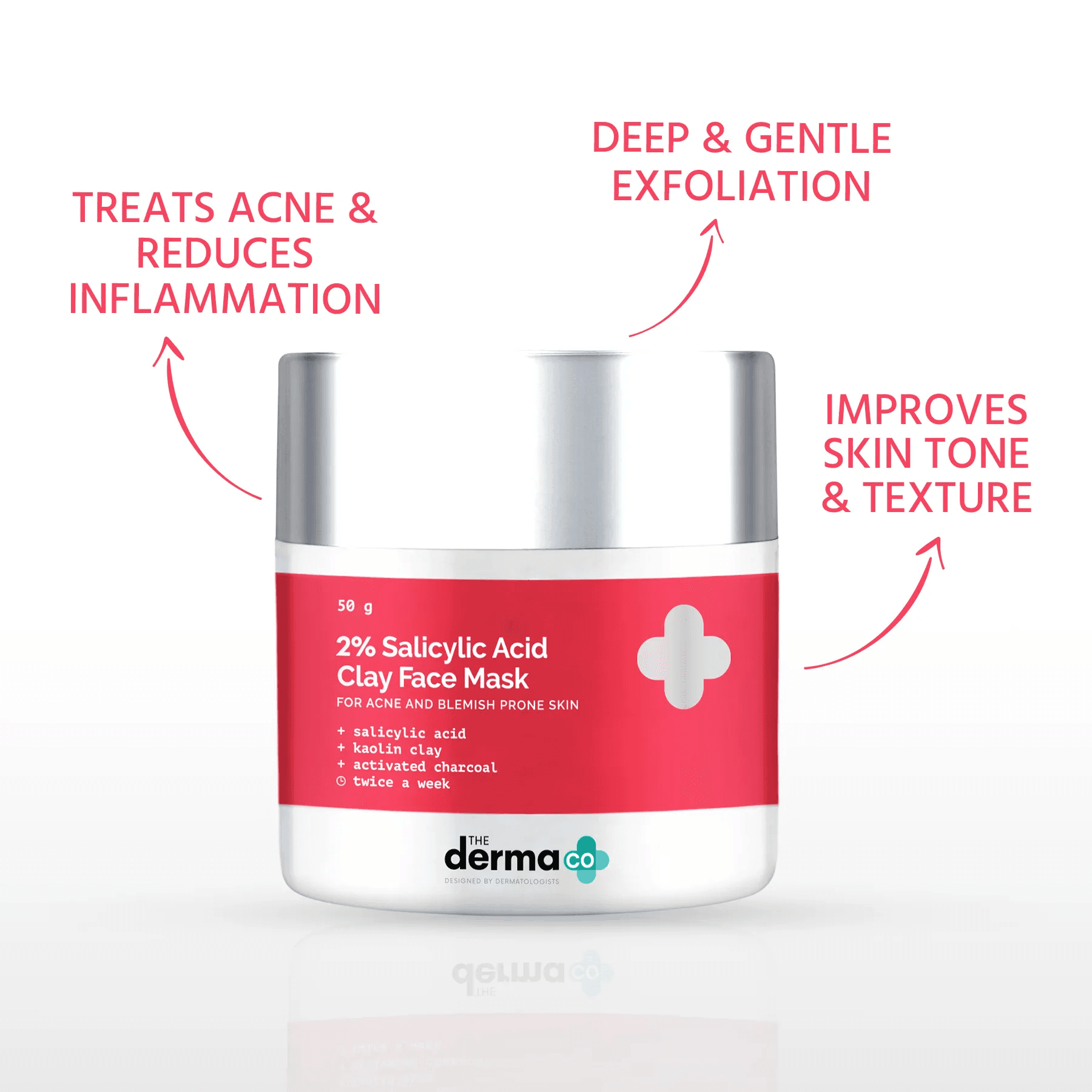 The Derma - Co. 2% Salicylic Acid Mask For Acne & Blemish Prone Skin (50g)