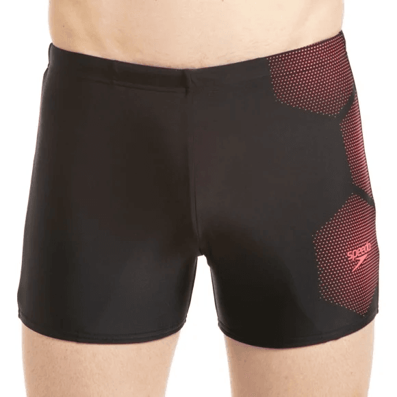 Speedo - Tech Placement Aquashort - Black - Phoenix Red (#811354B023 Size - 38) 01N