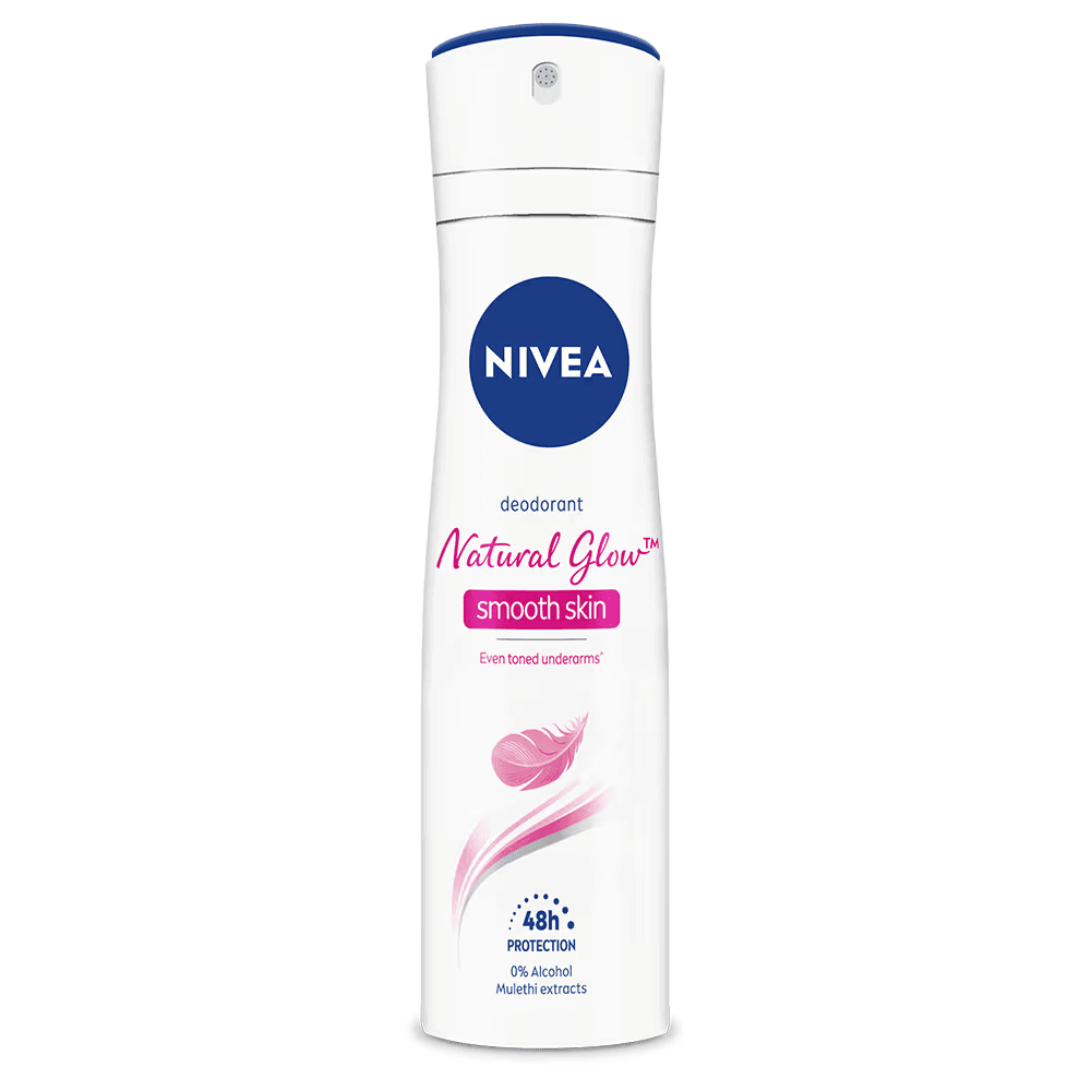 NIVEA - Natural Glow Women Deodorant, Whitening Smooth Skin for 48h Protection (150mL)