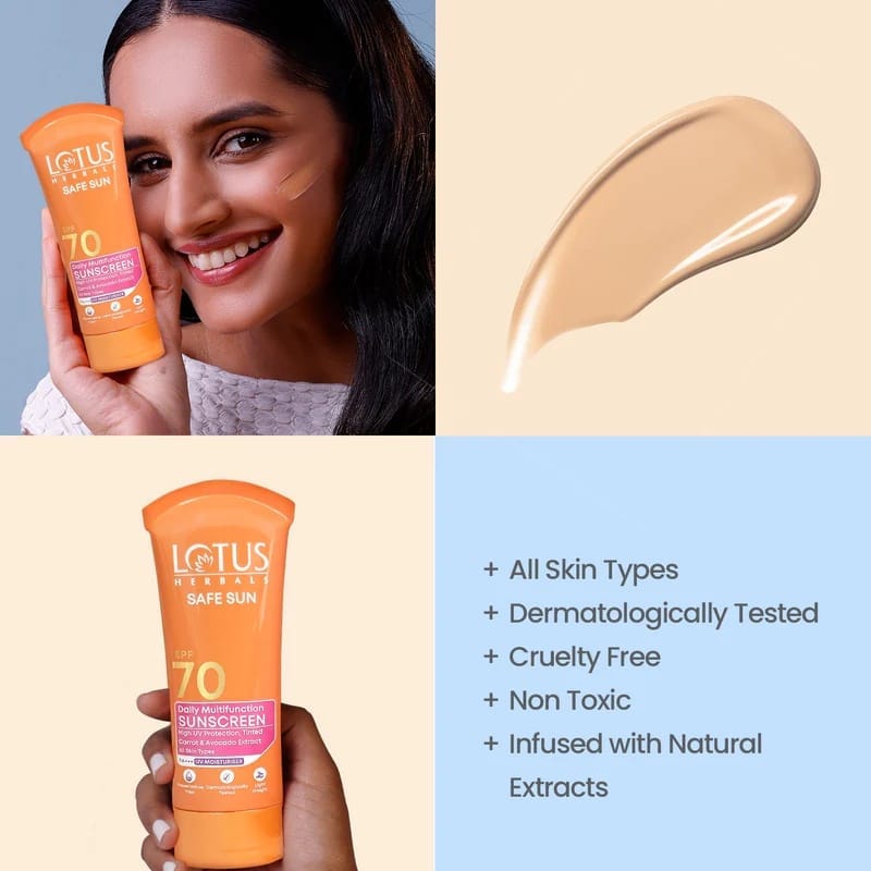 Lotus Herbals - Safe Sun Daily Multi-Function Sunscreen SPF 70 PA+++ (60g)