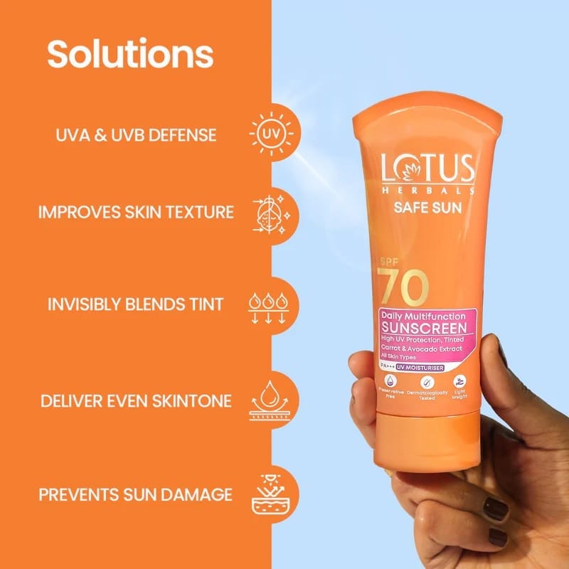 Lotus Herbals - Safe Sun Daily Multi-Function Sunscreen SPF 70 PA+++ (60g)
